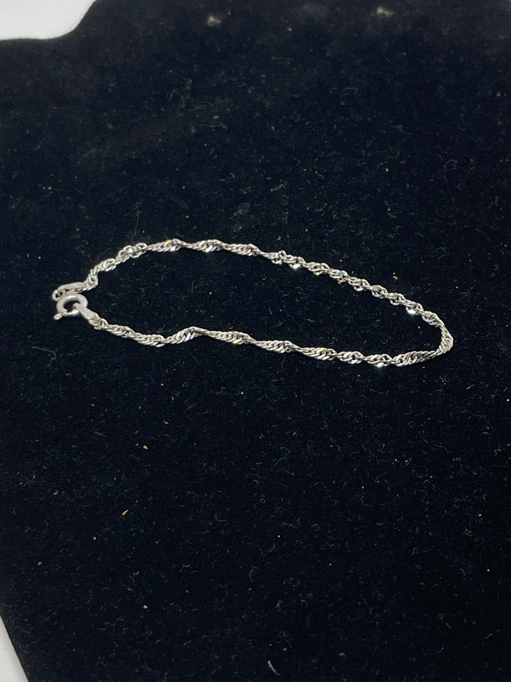 Vintage Italian 925 Sterling Silver Twisted Rope Bracelet 7", 1.65g